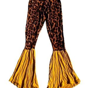 L & B Lucky & Blessed NWT Leopard print Bell Bottoms NWT Size XS
